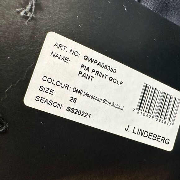 NWT J. Lindeberg Women’s PIA Golf Ankle Pants Moroccan Blue Animal Print Size 26 - Picture 5 of 11